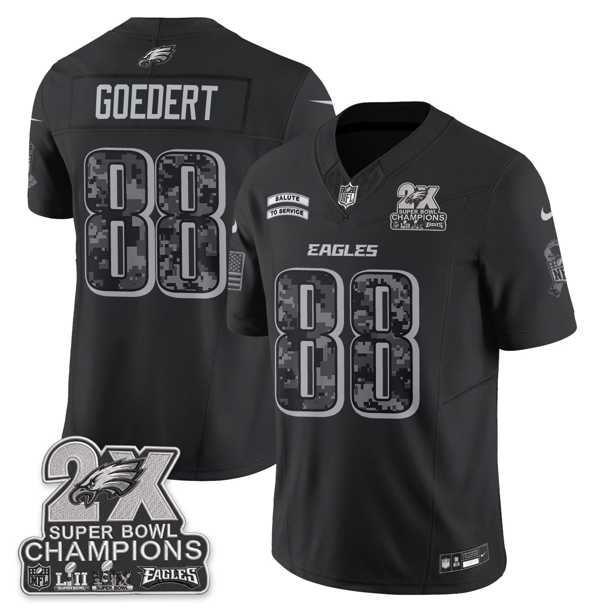Philadelphia Eagles Salute to Service V2 Vapor Jersey - Stitched-NQD