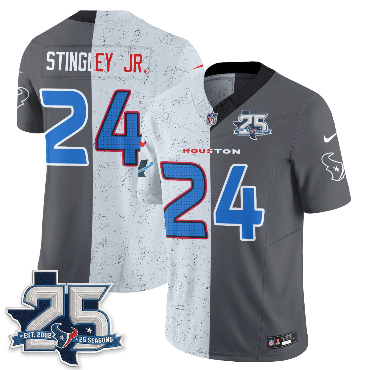 Houston Texans Fan Gear Split Vapor Jersey - Stitched