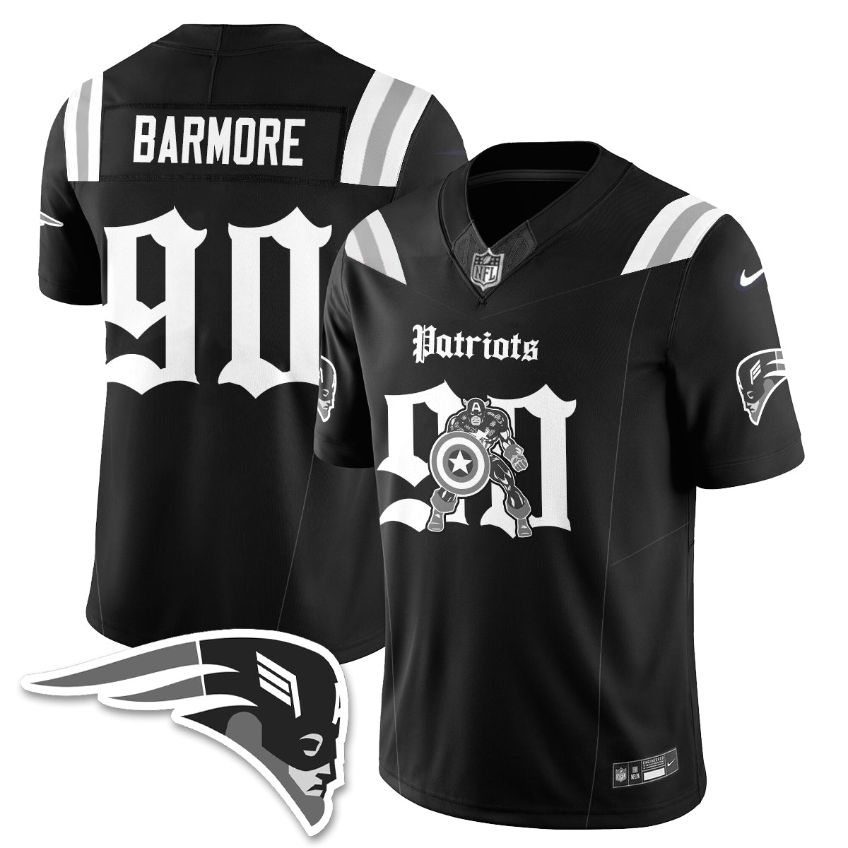 New England Patriots x Vibranium Shield Edition Vapor Jersey - Stitched