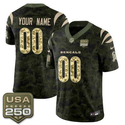 Cincinnati Bengals 2026 Salute to Service Vapor Custom Jersey - Stitched
