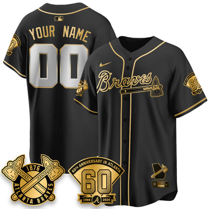 Atlanta Braves 60th Anniversary Special Edition Vapor Limited Custom Jersey - All Stitched