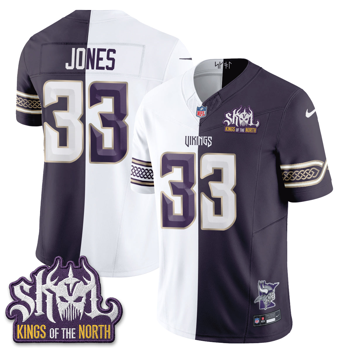 Minnesota Vikings 2026 Rivalries Split V2 Vapor Jersey - Stitched