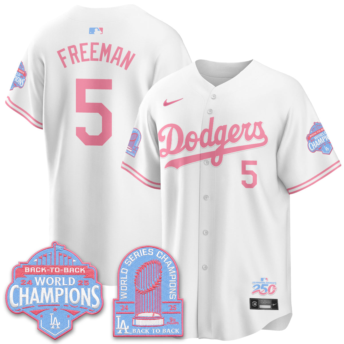 Los Angeles Dodgers x Bubblegum Vapor Jersey - Stitched