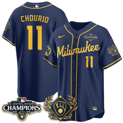MIL 2026 NL Division Champs Vapor Blue Jersey - Stitched