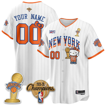 New York Knicks 2026 NBA Champions x Meow Kitty Vapor Custom Jersey - Stitched