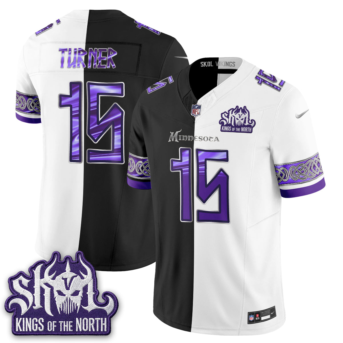 Minnesota Vikings Warrior Split Edition Vapor Jersey - Stitched-NQD