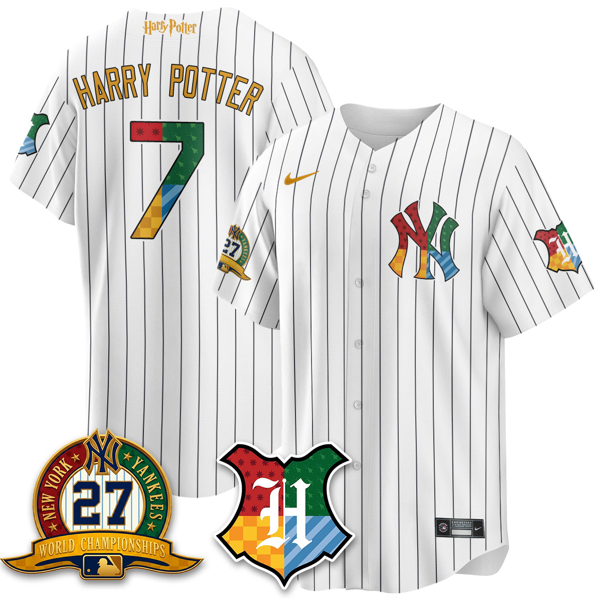 New York Yankees x "The Lightning Bolt Wizard" Edition Vapor Jersey- Stitched