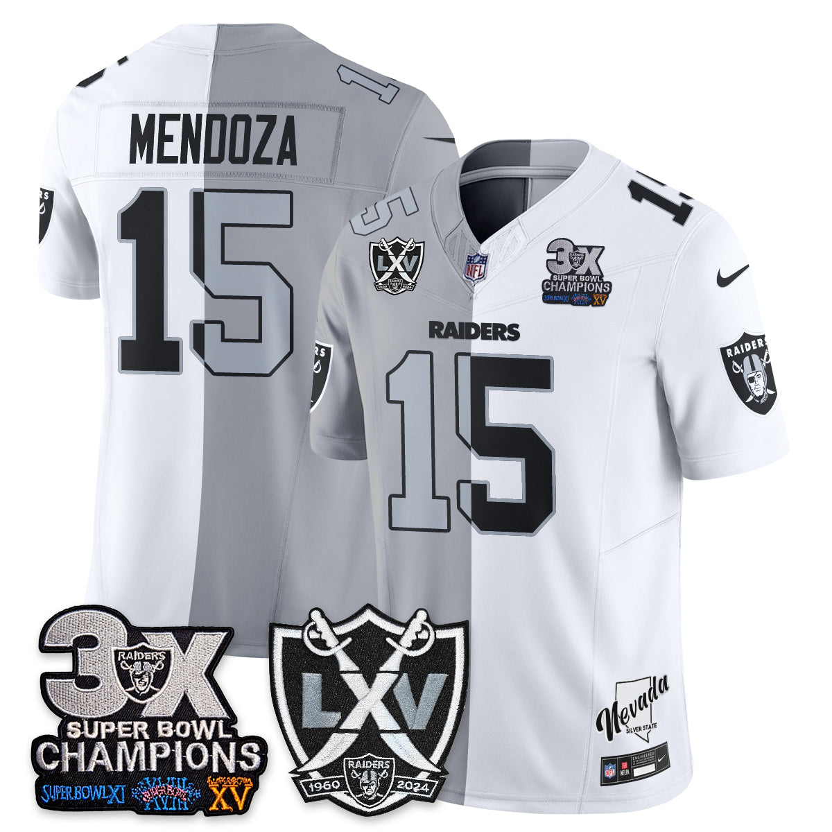 Las Vegas Raiders Split Edition Vapor Jersey V2- Stitched