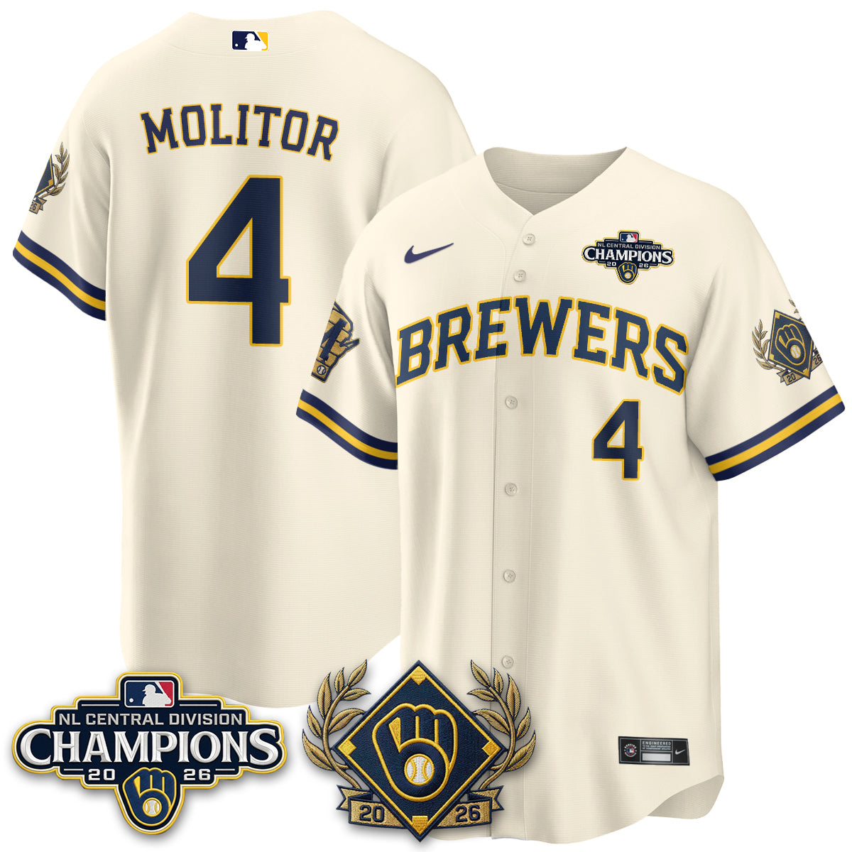 MIL 2026 NL Division Champs Vapor Blue Jersey - Stitched