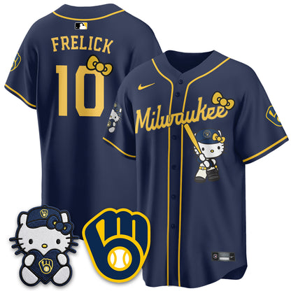 Milwaukee Brewers Meow KT Night Vapor Limited Jersey - Stitched