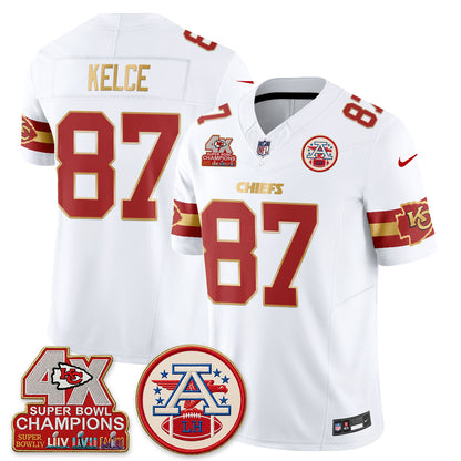 Kansas City Chiefs 4X Champs Gold Edition Vapor Jersey - Stitched