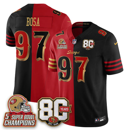 SF 80 Years & 5X Champs Rivalries Vapor Jersey - Stitched