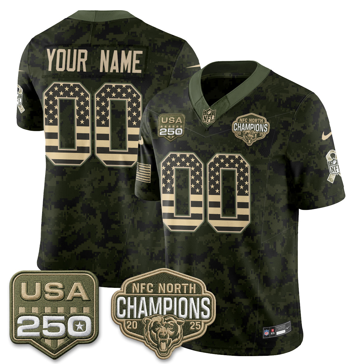 Chicago Bears 2026 Salute to Service Edition Vapor Custom Jersey - Stitched-NQD