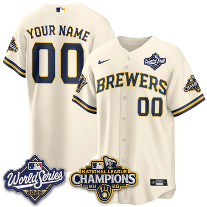 Milwaukee Brewers 2026 NL Champions Custom Vapor Jersey - Stitched-NQD