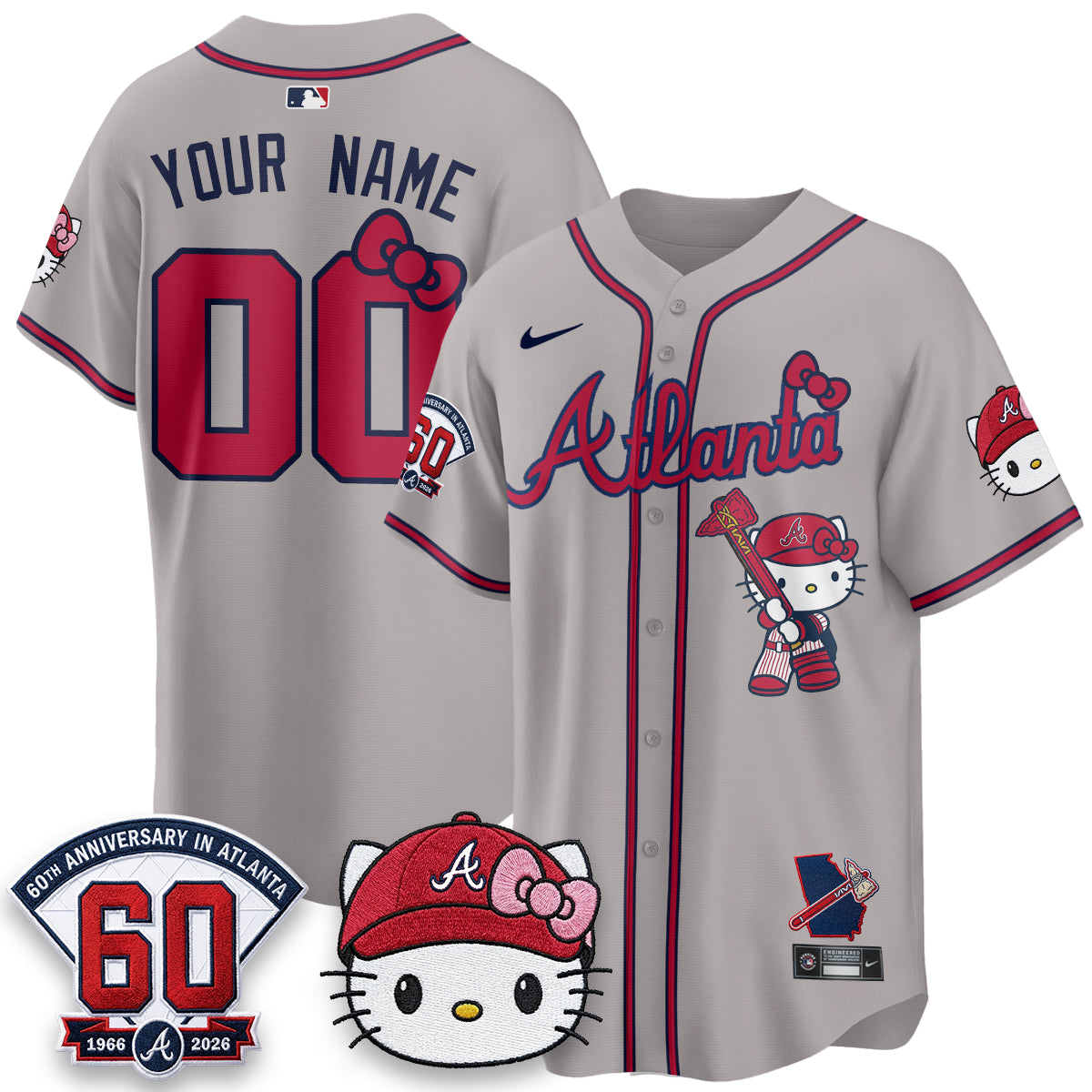 Atlanta Braves x Meow KT 2026 Vapor Limited Custom Jersey - All Stitched