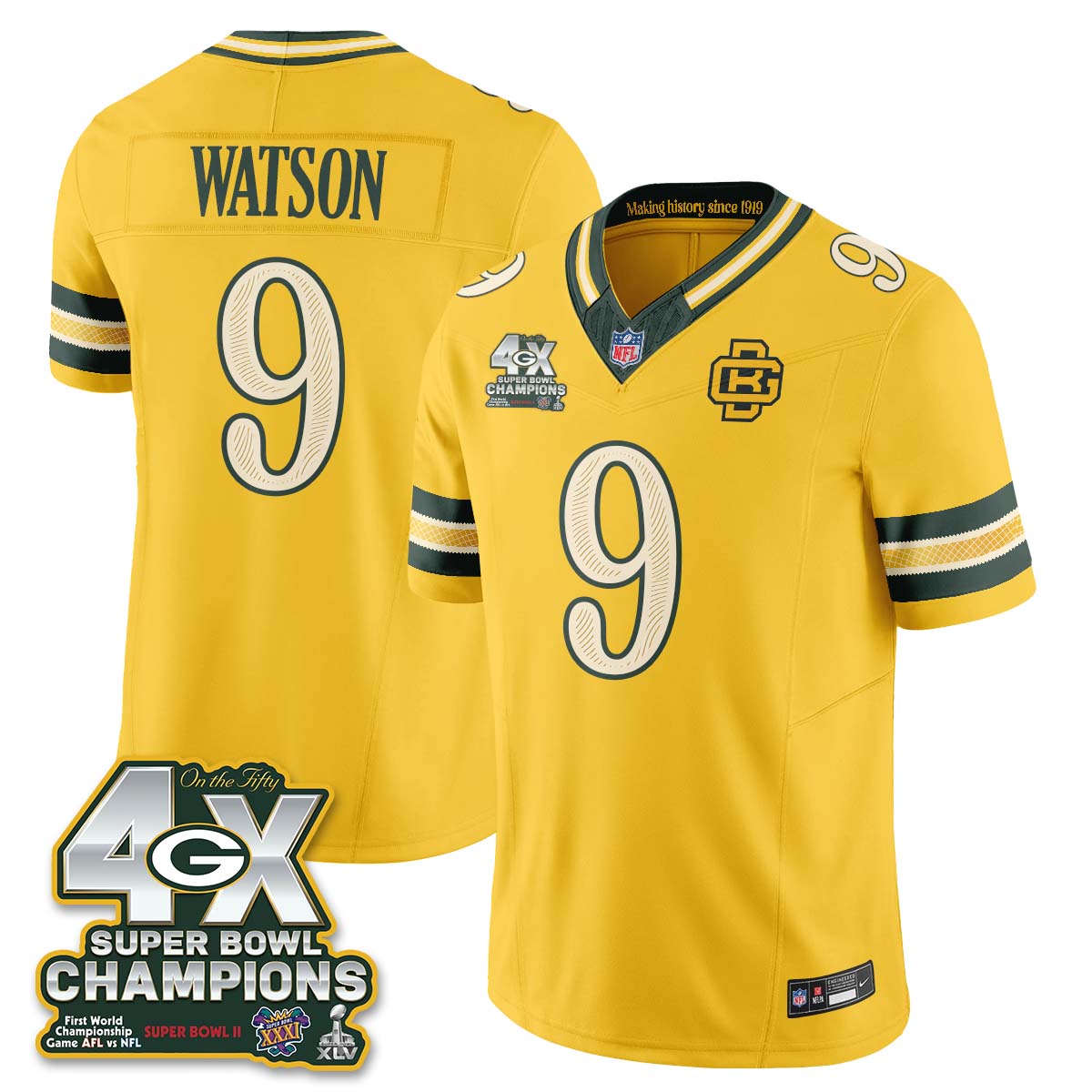 Green Bay Packers 2026 Rivalries 4X Champs Vapor Jersey - Stitched