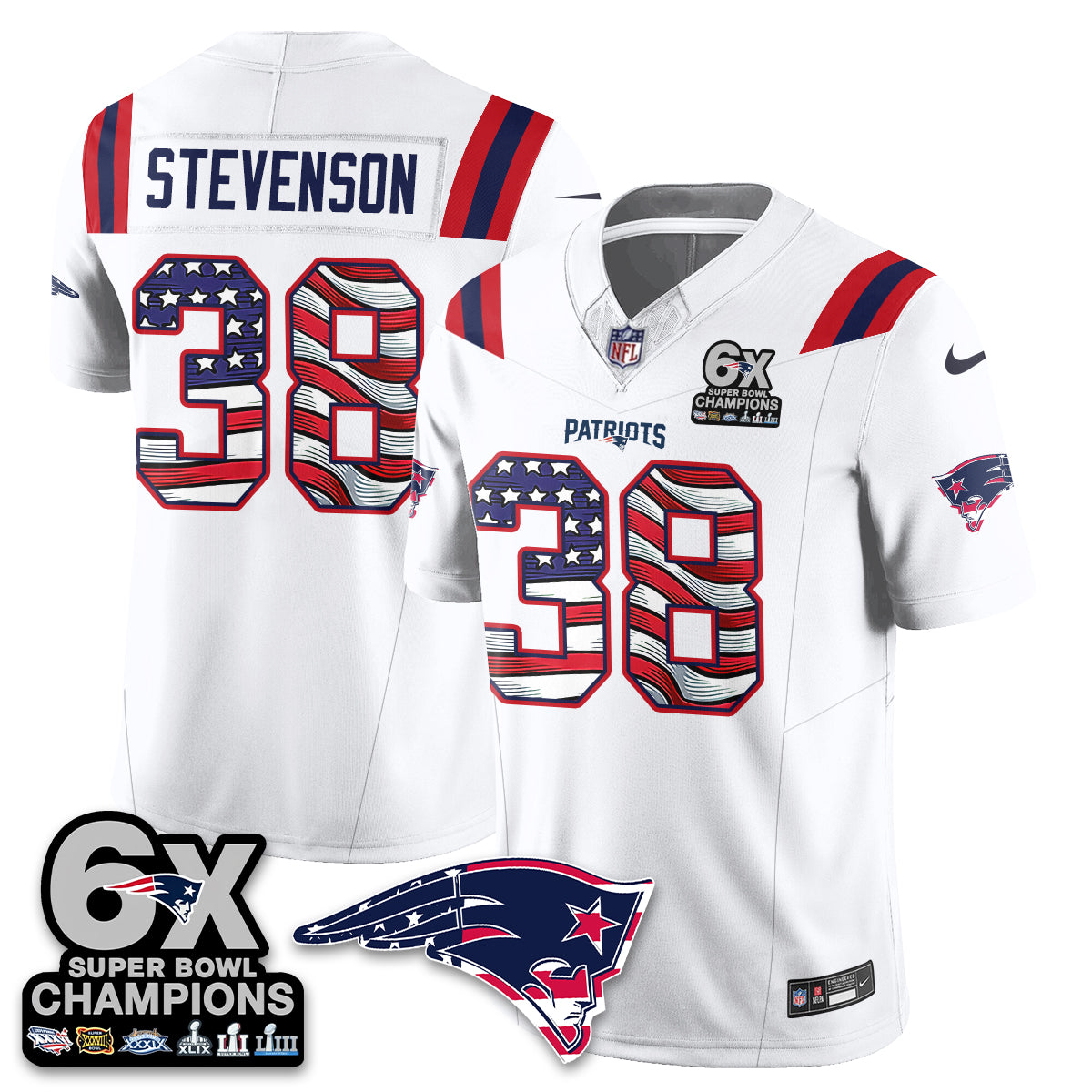 New England Patriots America Edition Vapor Jersey V2- Stitched