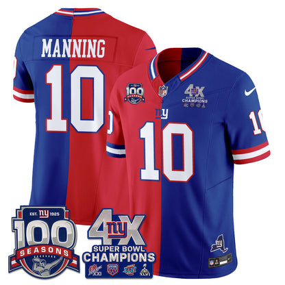 New York Giants 4X SBowl Split Edition Vapor Jersey - Stitched