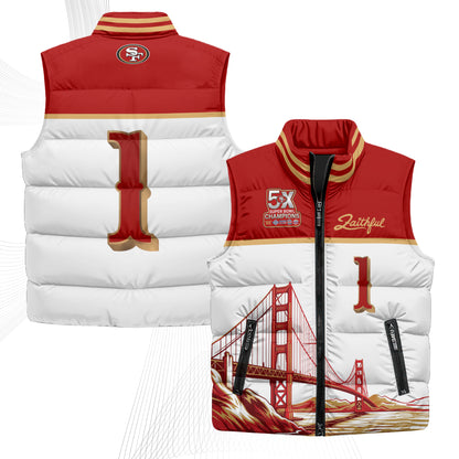 San Francisco 49ers Faithful Puffer Vest - Printed