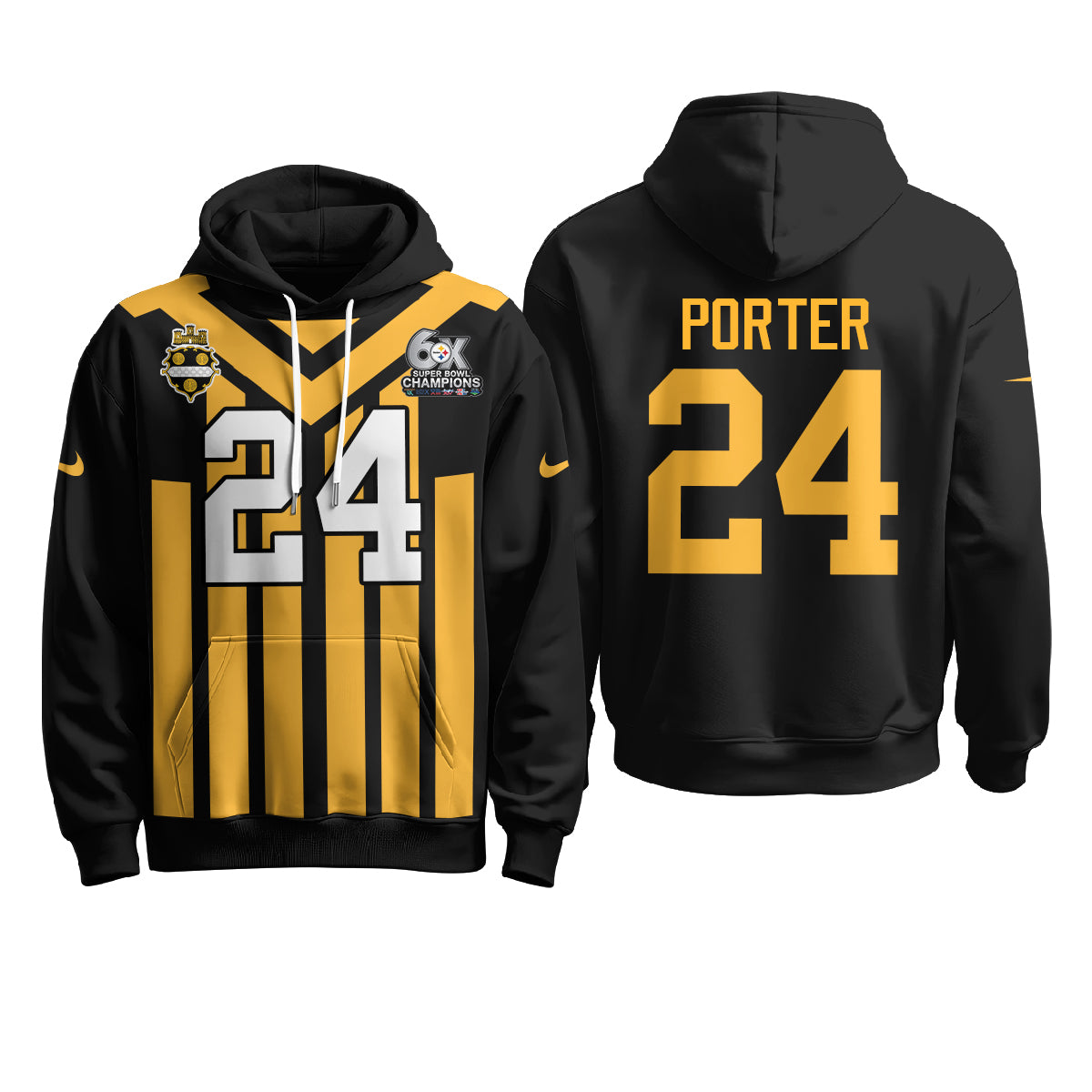 Pittsburgh Steelers 6X Champs Rivalries Fleece Hoodie - Printed
