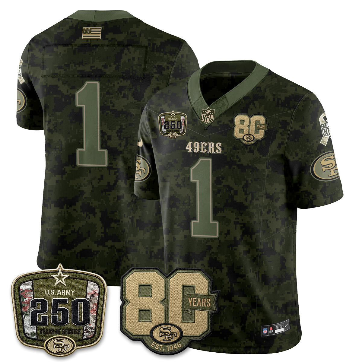 San Francisco 49ers 2026 Salute to Service Edition Vapor Jersey V2- Stitched-NQD
