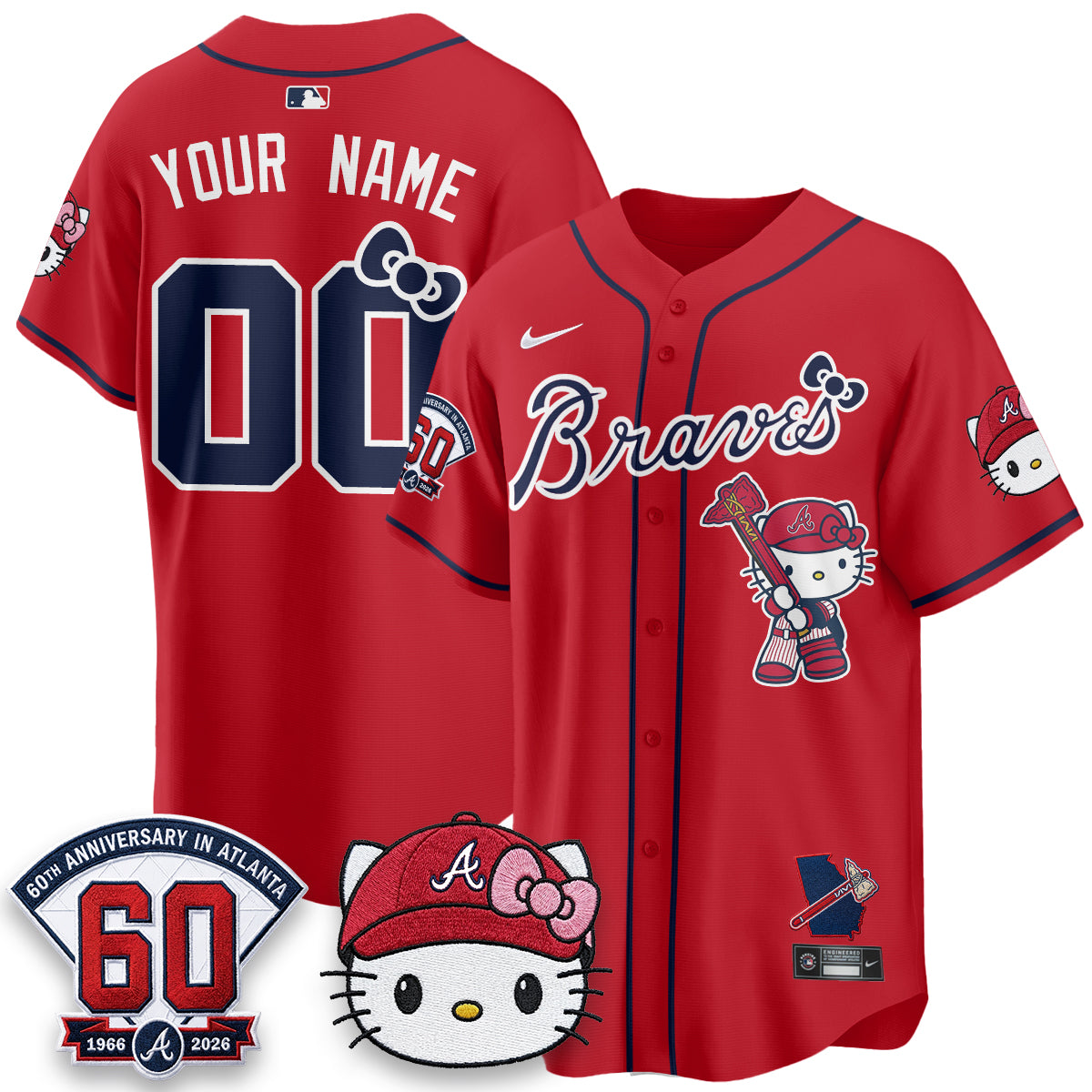 Atlanta Braves x Meow KT 2026 Vapor Limited Custom Jersey - All Stitched
