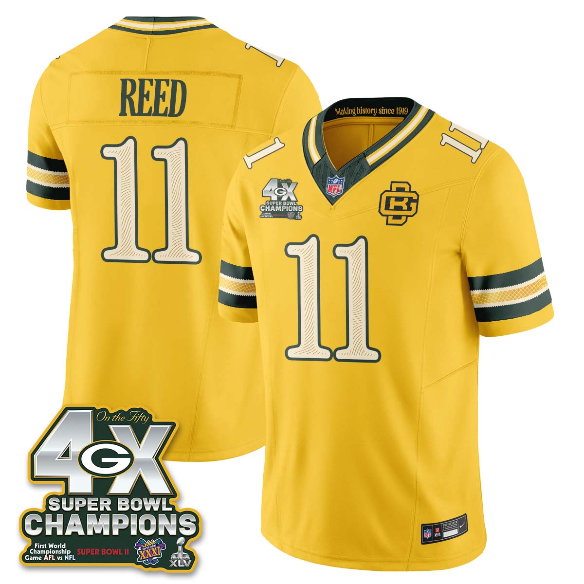 Green Bay Packers 2026 Rivalries 4X Champs Vapor Jersey - Stitched