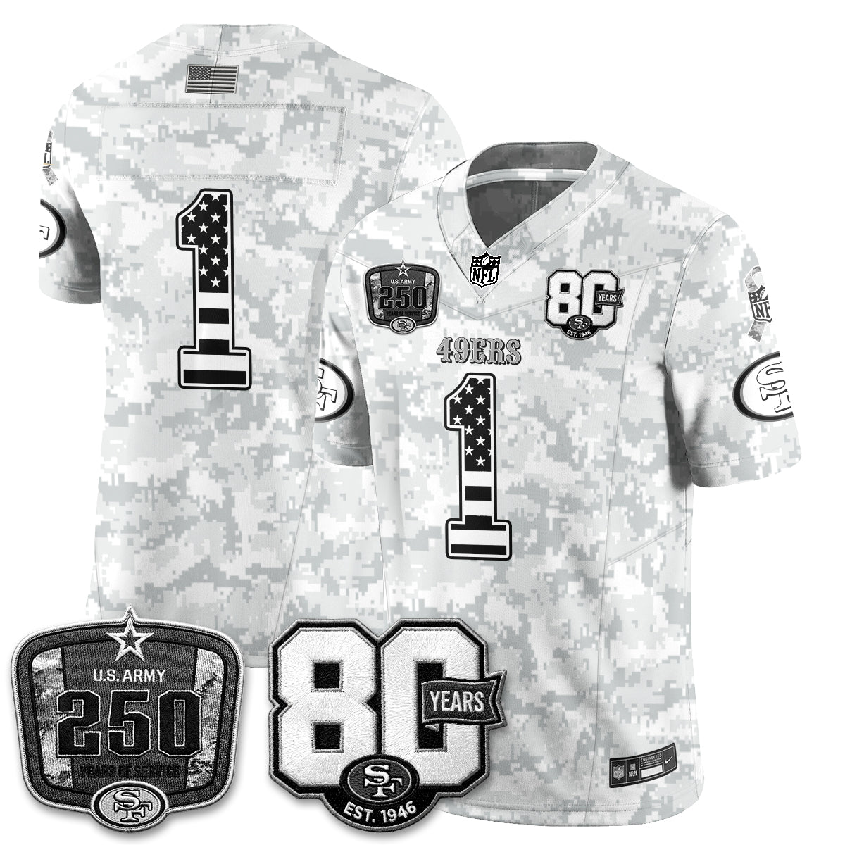 San Francisco 49ers 2026 Salute to Service Edition Vapor Jersey V2- Stitched-NQD