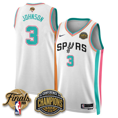 San Antonio Spurs 2026 NBA Western Conference Champions Vapor City Edition Jersey - Stitched