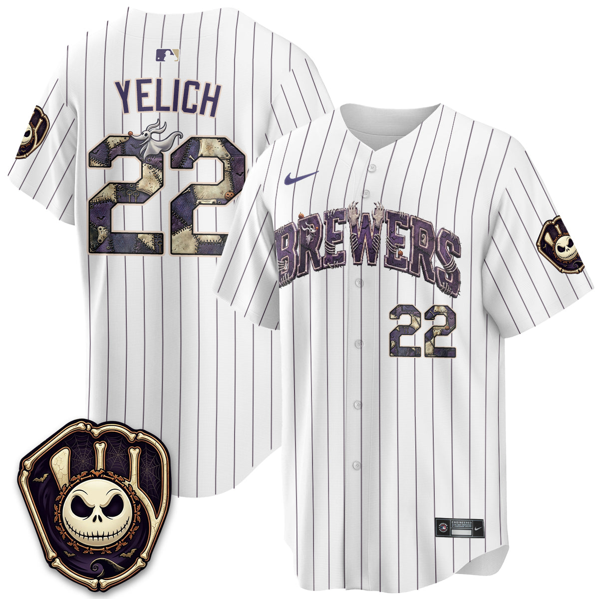 Milwaukee Brewers Nightmare Edition Vapor Jersey - Printed