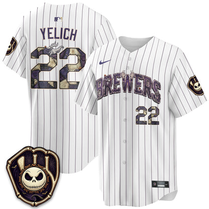 Milwaukee Brewers Nightmare Edition Vapor Jersey - Printed