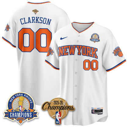 New York Knicks 2026 NBA Champions Cream Baseball Edition Vapor Jersey - Stitched