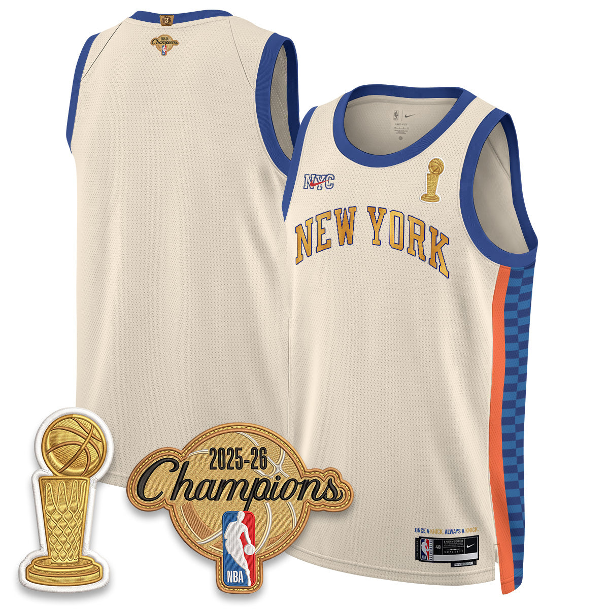New York Knicks Champions Night Vapor Jersey - Stitched-NQD