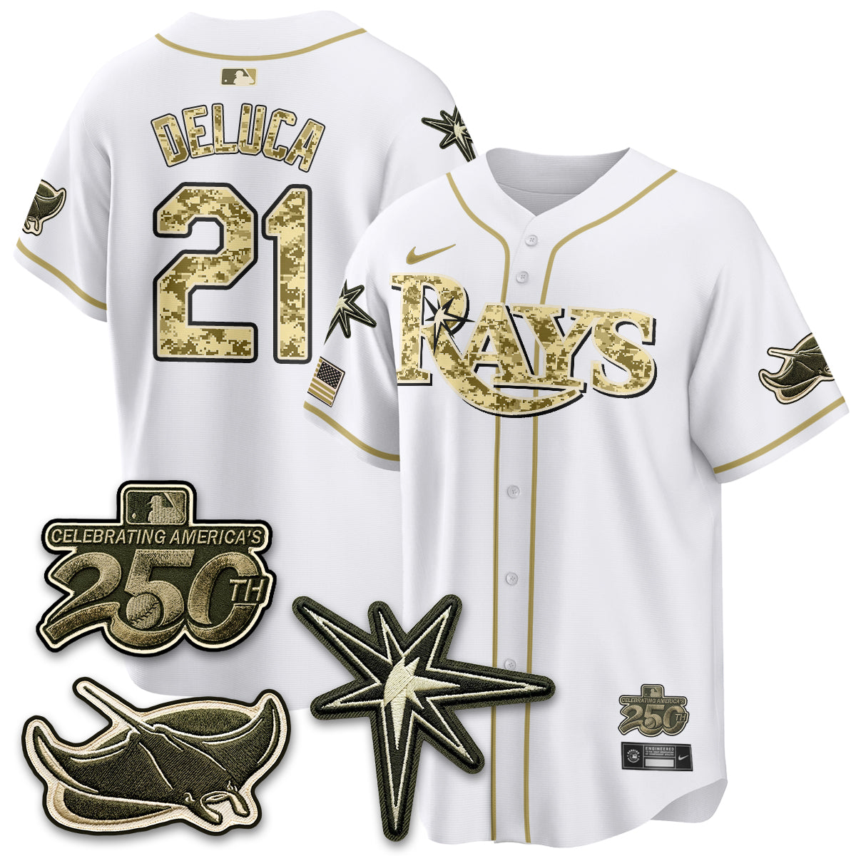 Tampa Bay Rays 2026 Armed Forces Day Jersey V2 - Stitched