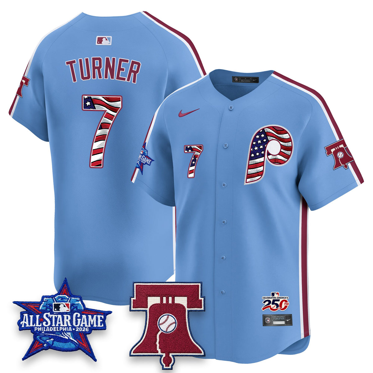 Philadelphia Phillies 2026 Independence Day USA Vapor Limited Jersey - Stitched