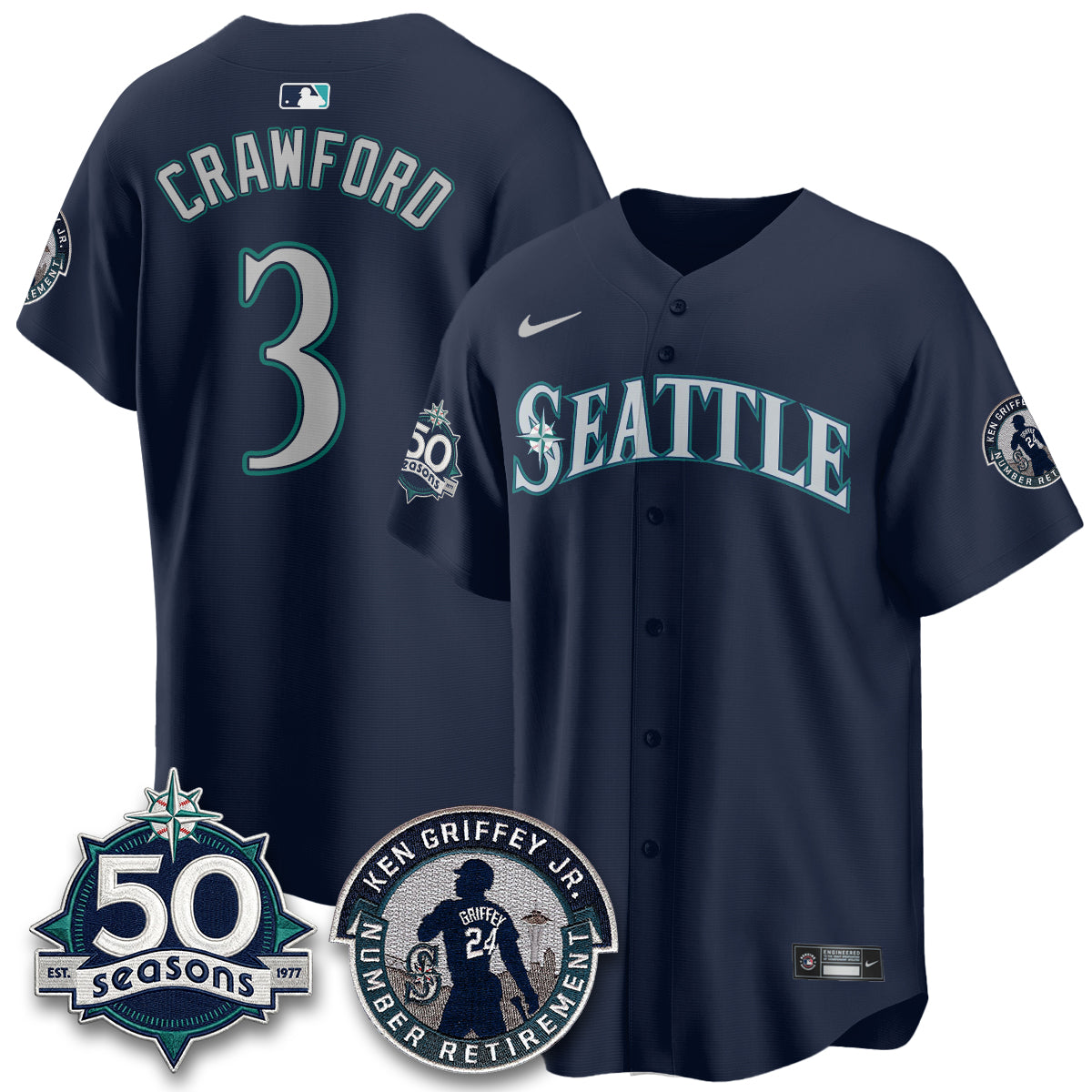 Seattle Mariners Ken Griffey Jr. Patch Vapor Premier Limited Jersey - All Stitched
