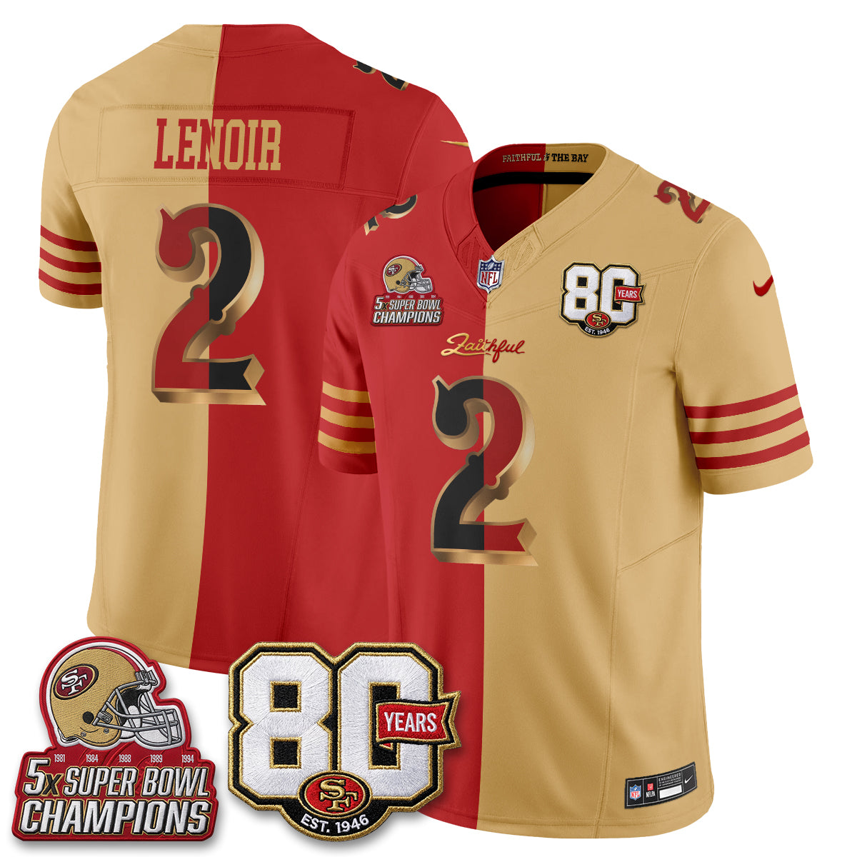 San Francisco 49ers Rivalries Split Edition Vapor Jersey - Stitched