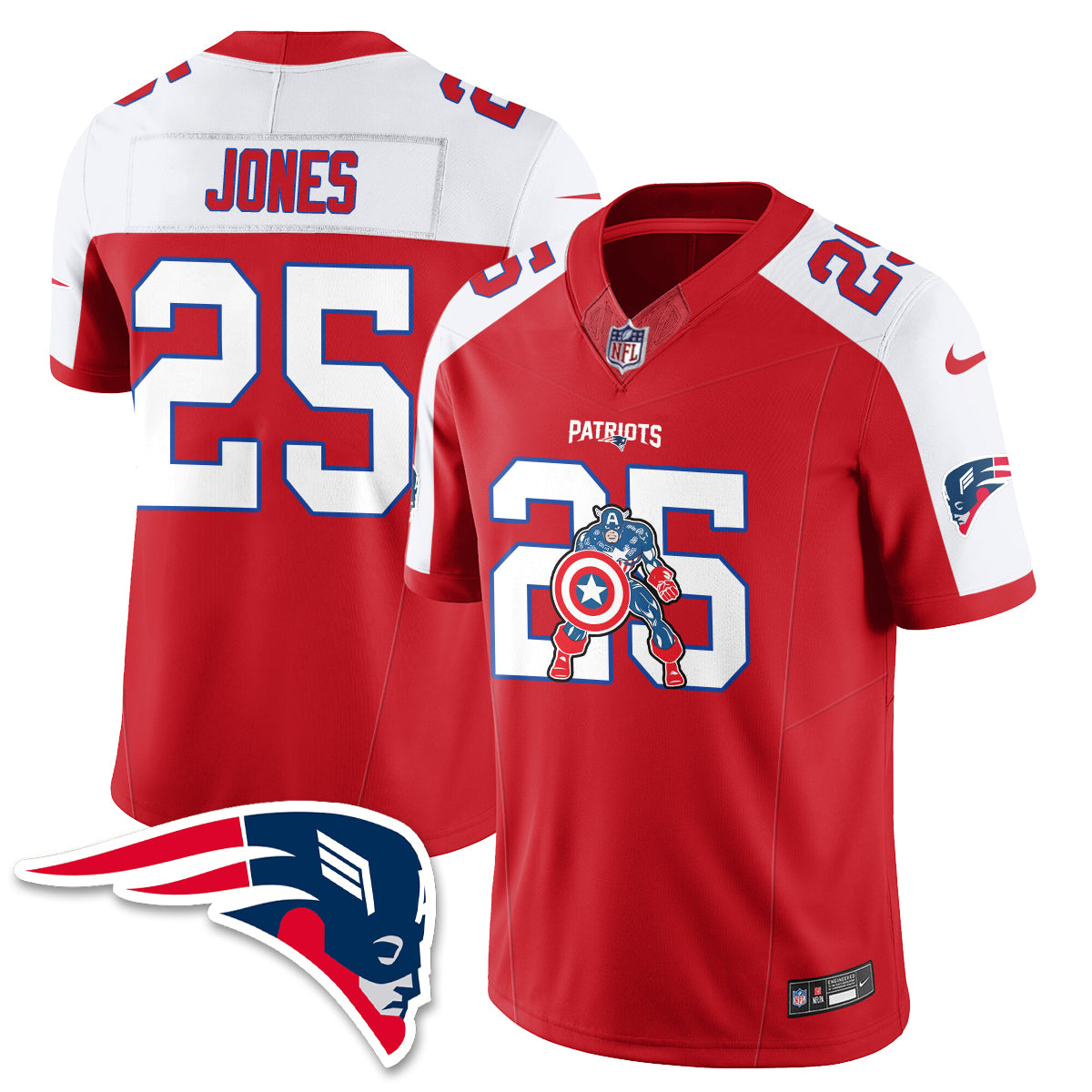 New England Patriots x Vibranium Shield Edition Vapor Jersey - Stitched