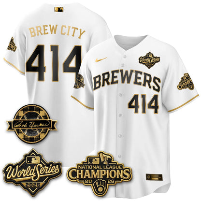 MIL 2026 NL Champions - Bob Uecker Patch Vapor Jersey - Stitched-NQD.