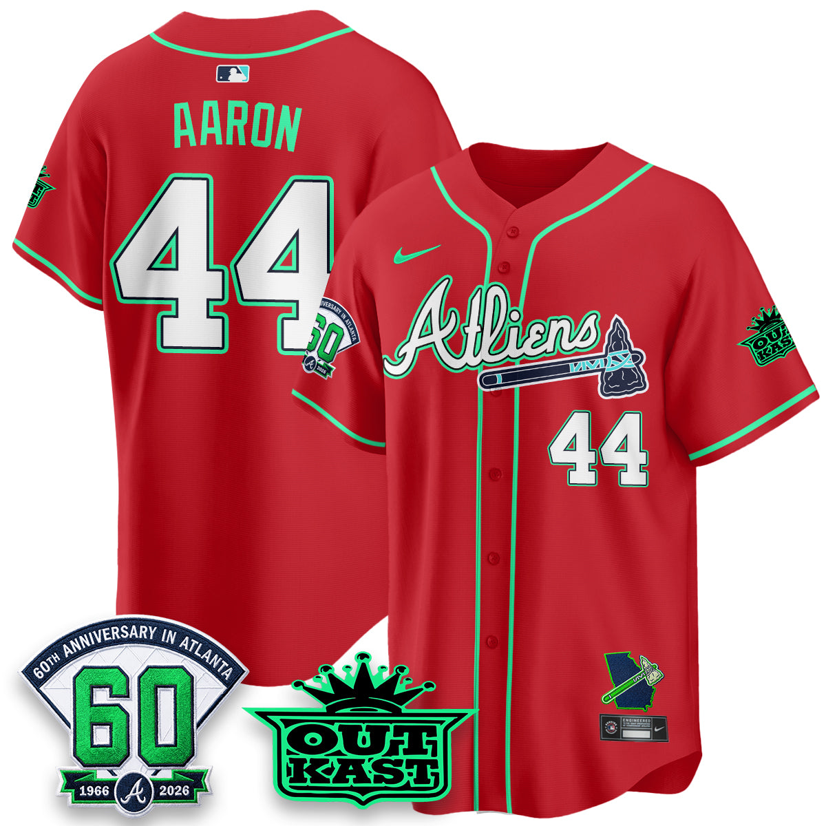 Atlanta Braves x Atliens Cool Base Galaxy Version Jersey - Stitched