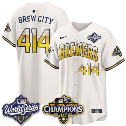 Milwaukee Brewers "Pitcher & Pint" WS26 & 2026 NL Champions Vapor Jersey - Stitched (V2)