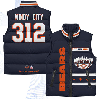 Chicago Bears "Windy City" Puffer Vest - Printed