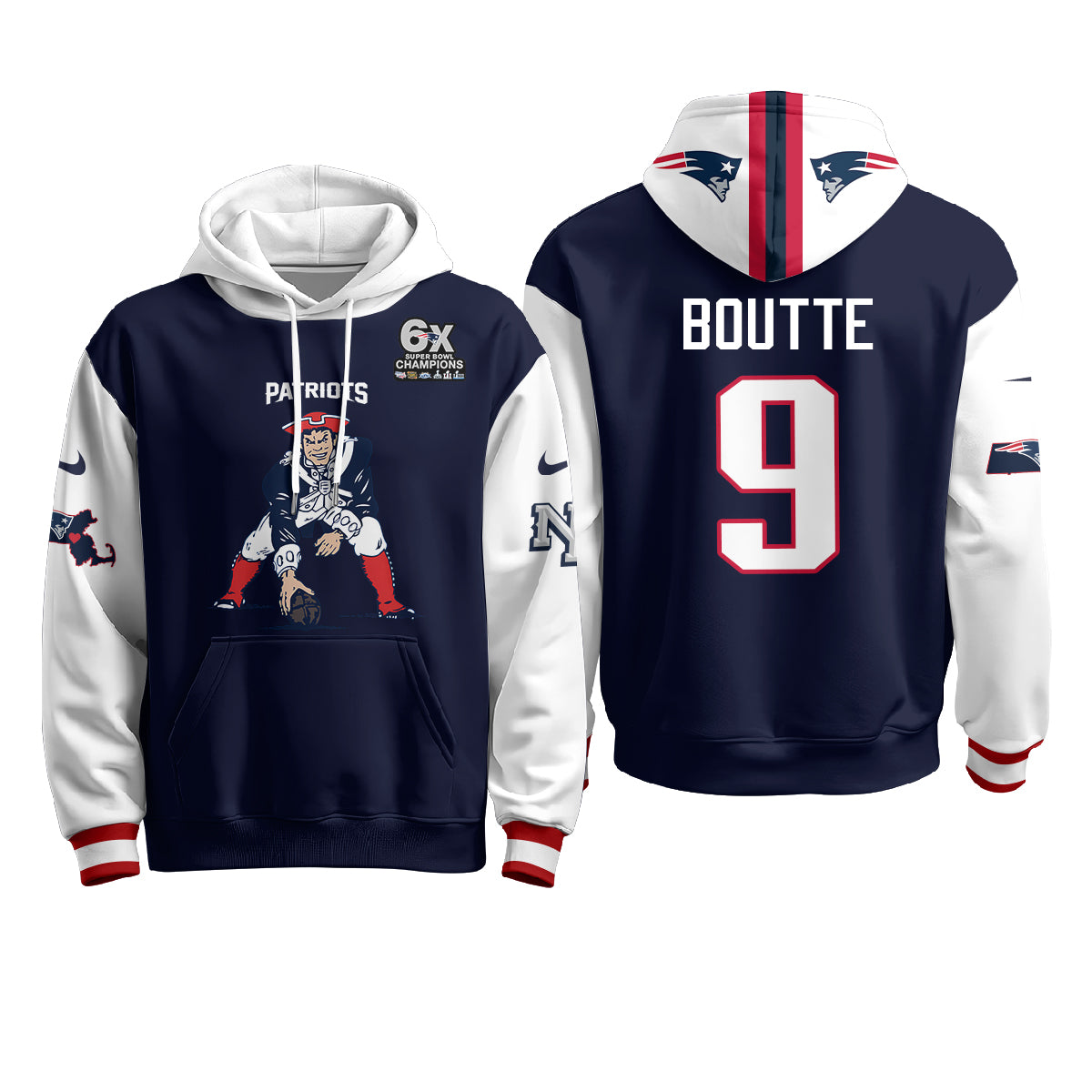 New England Patriots Minuteman Edition Hoodie - Stitched