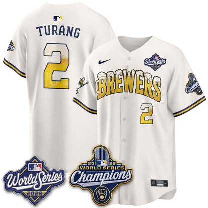 Milwaukee Brewers "Pitcher & Pint" 2026 WS Champions Vapor Jersey - Stitched