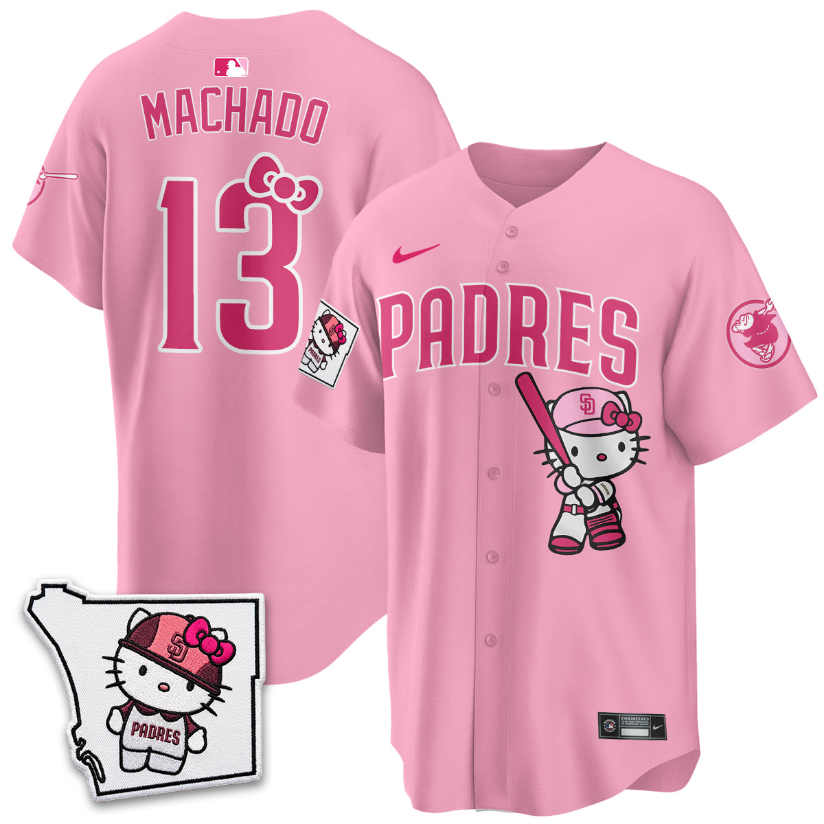 San Diego Padres x Meow KT Pink Edition Vapor Jersey - Stitched