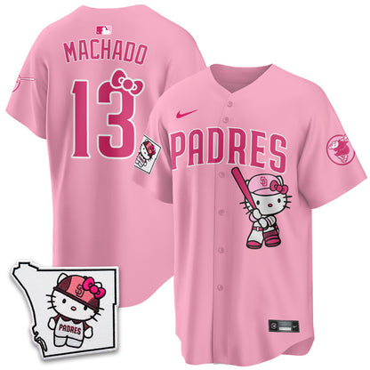 San Diego Padres x Meow KT Pink Edition Vapor Jersey - Stitched