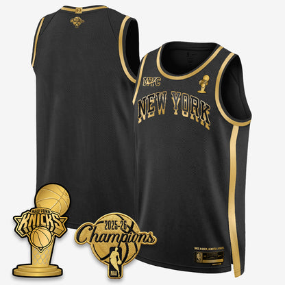 New York Knicks 2026 NBA Champions Gold Edition Vapor Jersey - Stitched