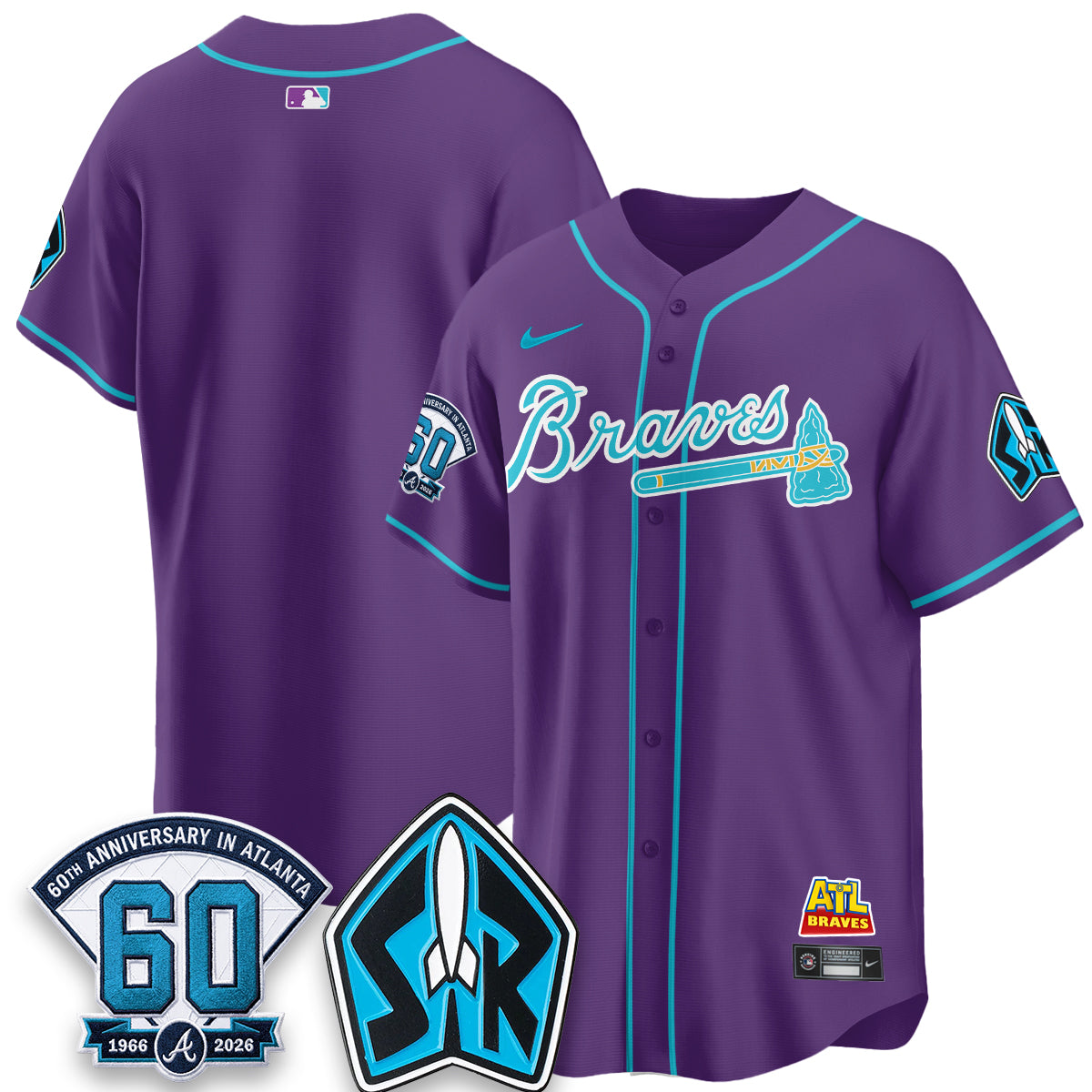 Atlanta Braves 60th Anniversary Space Ranger Edition Vapor Limited Jersey - All Stitched