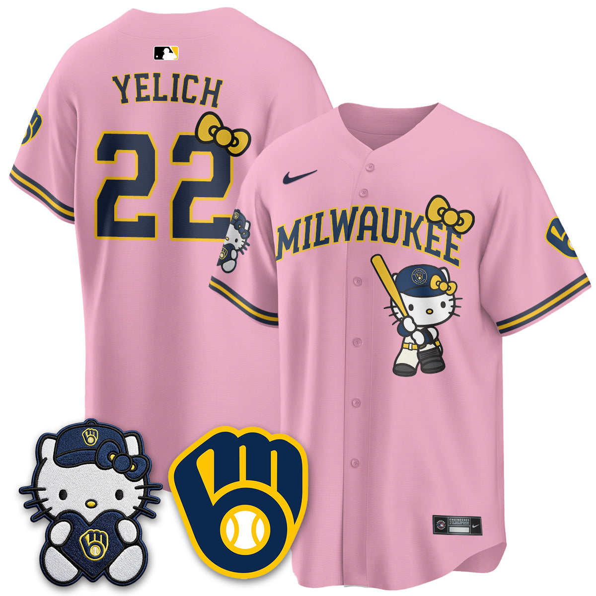 Milwaukee Brewers Meow KT Night Vapor Limited Jersey - Stitched