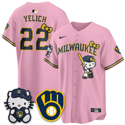 Milwaukee Brewers Meow KT Night Vapor Limited Jersey - Stitched